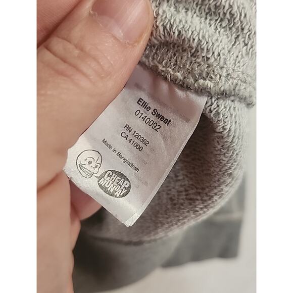 Cheap Monday Womens Ellie Sweat Fleece Sweatshirt sz Medium Gray Embroidered - Picture 6 of 9